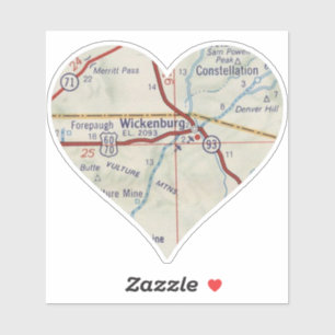 Wickenburg Arizona Vintage Karte Aufkleber