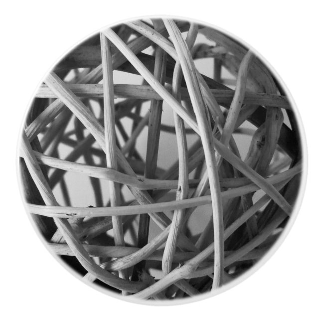 Wicker Ball Rustikal Keramikknauf (Vorderseite)