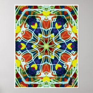 Wicker Kinetic Collage Kaleidoscope Poster