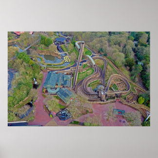 Wicker Man Drone Shot | Alton Towers Resort Poster
