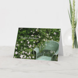 Wicker Stuhl unter Blüten Geburtstagskarte Karte