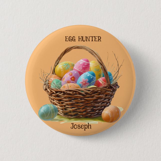 Wicker Wonderland Ostereier Jagd Tote Beutel Button (Vorderseite)