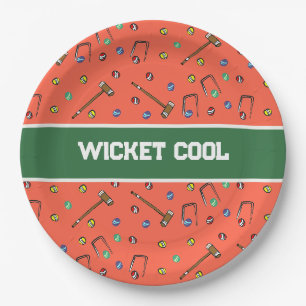 Wicket Cool Cute Krocket Handillustration Orange Pappteller