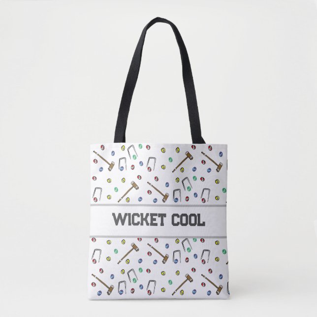Wicket Cool Niedlich Croquet Pun Hand-Illustriert  (Vorderseite)