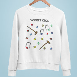 Wicket Coole whimsical Hand-Illustriert Croquet Sweatshirt