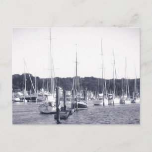 Wickford Harbour Rhode Island BW Post Card Print Postkarte