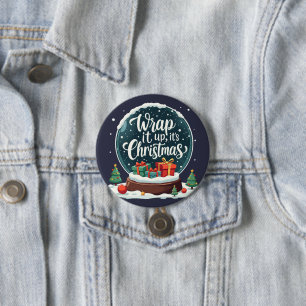Wickle es ein Weihnachts-Schneekugelkonstruktion Button