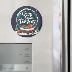 Wickle es ein Weihnachts-Schneekugelkonstruktion Magnet