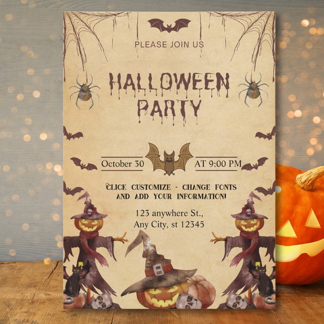 Wicklerisch Spaß Halloween-Party Einladung (Von Creator hochgeladen)
