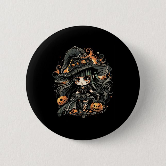 Wicklerisch verzaubert Halloween Art Button (Vorderseite)