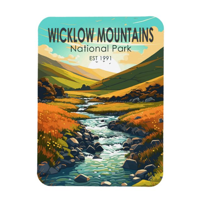 Wicklow Mountains National Park Irland Fluss Art Magnet (Vertikal)