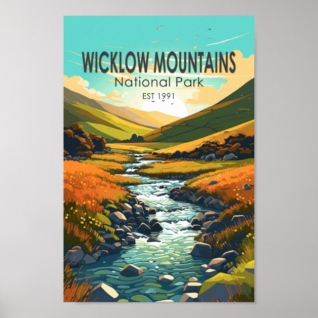 Wicklow Mountains National Park Irland Fluss Art Poster (Vorne)