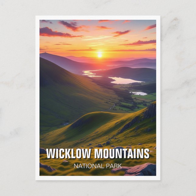 Wicklow Mountains National Park Irland Travel Postkarte (Vorderseite)
