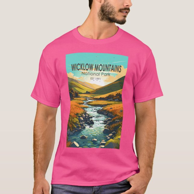 Wicklow Mountains National Park River Travel Art V T-Shirt (Vorderseite)