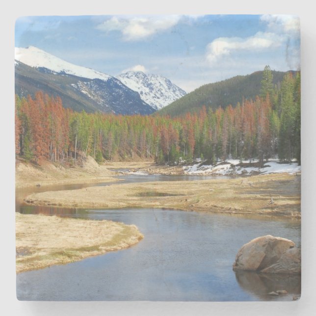 Wicklung der Colorado mit Bergen und Kiefern Steinuntersetzer (Vorderseite)