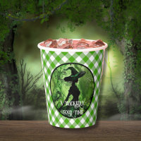 Wickly Good Hexe Green Gingham Kariert gestrichen