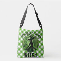 Wickly Good Hexe Green Gingham Kariert gestrichen
