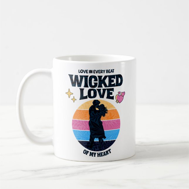 Wickte Liebe | Liebe in jedem Schlag meines Herzen Kaffeetasse (Links)