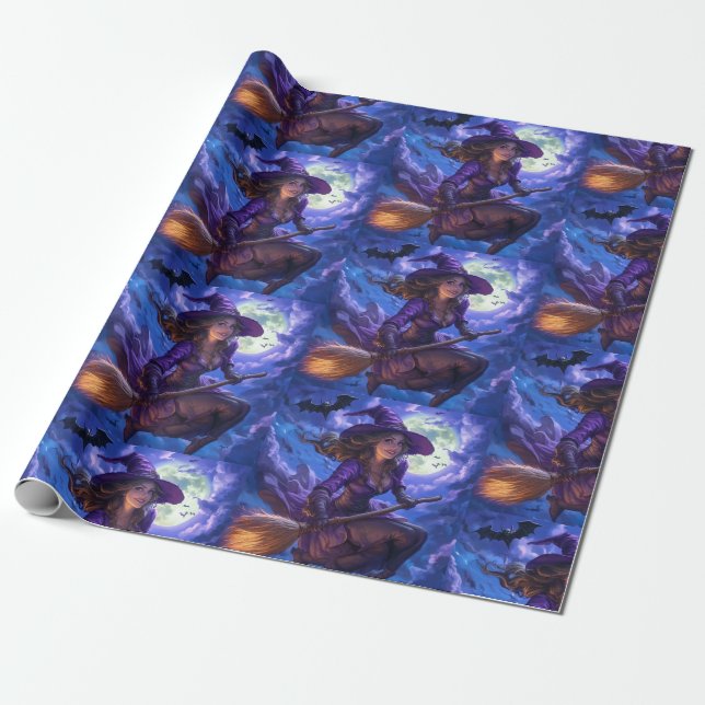Wickwiederholt Fun Halloween Hexe Geschenkpapier (Ungerollt)