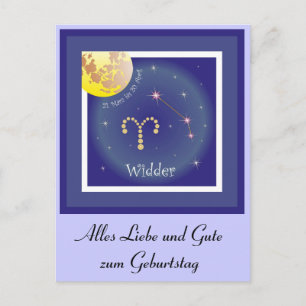 Widder 21. März bis 20. April Postkarte