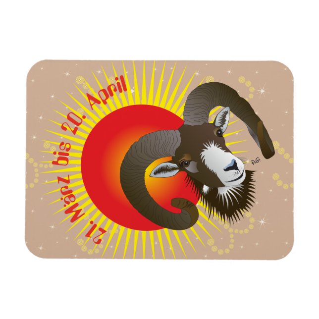 Widder 21. März bis 20. April Premium Flexi Magnet (Horizontal)