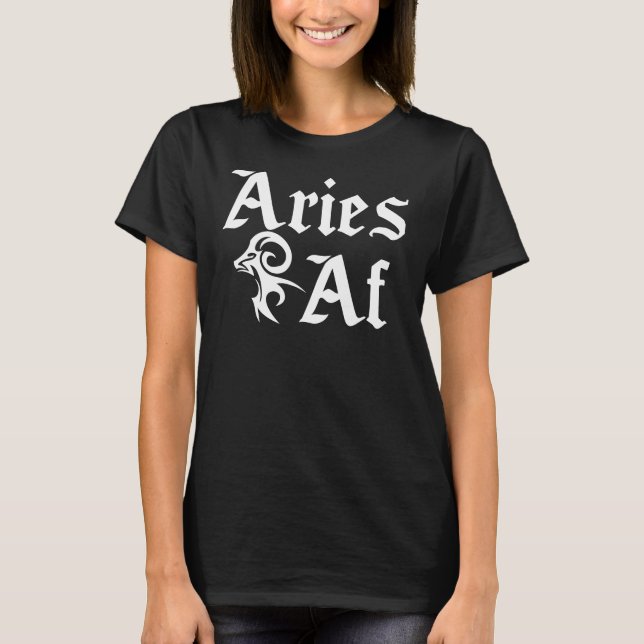 Widder AF Lustiges Sternzeichen Feuerzeichen Widde T-Shirt (Vorderseite)