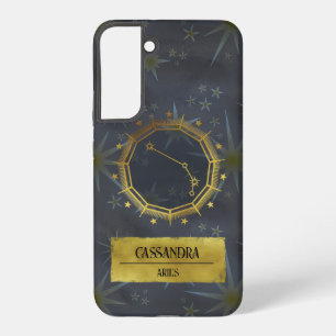 Widder Dark Zodiac Astrologie: Schwarz & Gold Samsung Galaxy Hülle