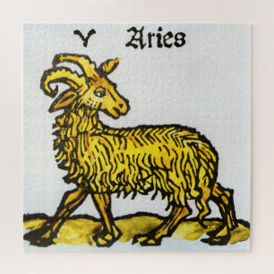 Widder das goldene Lamm, Vintage Tierkreiszeichen Puzzle