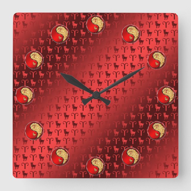 Widder das Lamm Quadratische Wanduhr (Vorderseite)