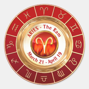 WIDDER - das RAM-astrologische Zeichen Runder Aufkleber