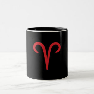 WIDDER Der Widder Rote Astrologie Sternzeichen Feu Zweifarbige Tasse