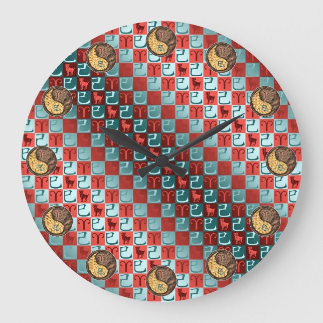 Widder & Erdnatter Große Wanduhr (Vorderseite)