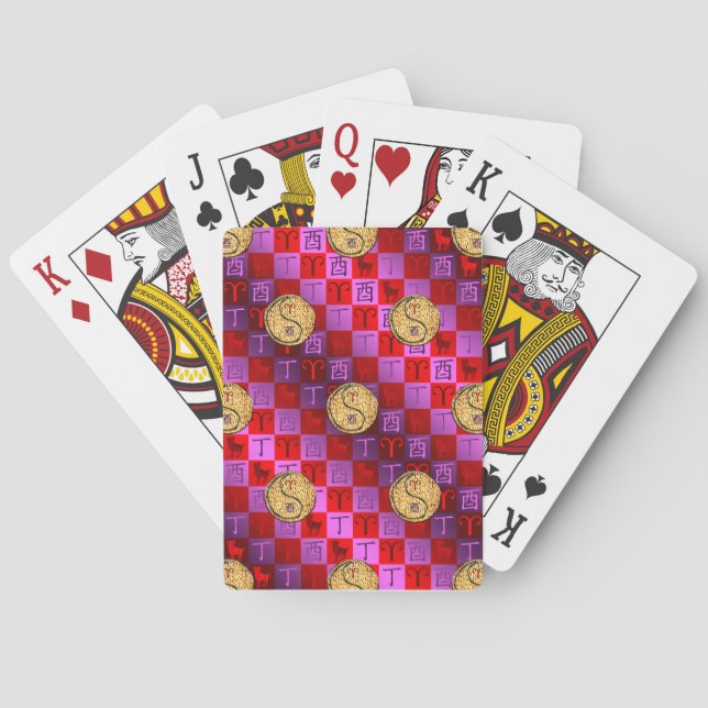 Widder & Feuer Hahn Spielkarten (Rückseite)