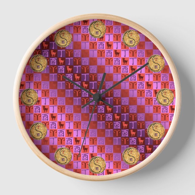Widder & Feuer Hahn Uhr (Vorderseite)