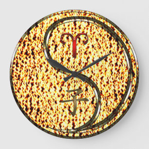 Widder & Feuer-Ratte Große Wanduhr