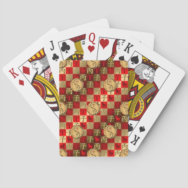 Widder & Feuer-Ratte Spielkarten (Rückseite)