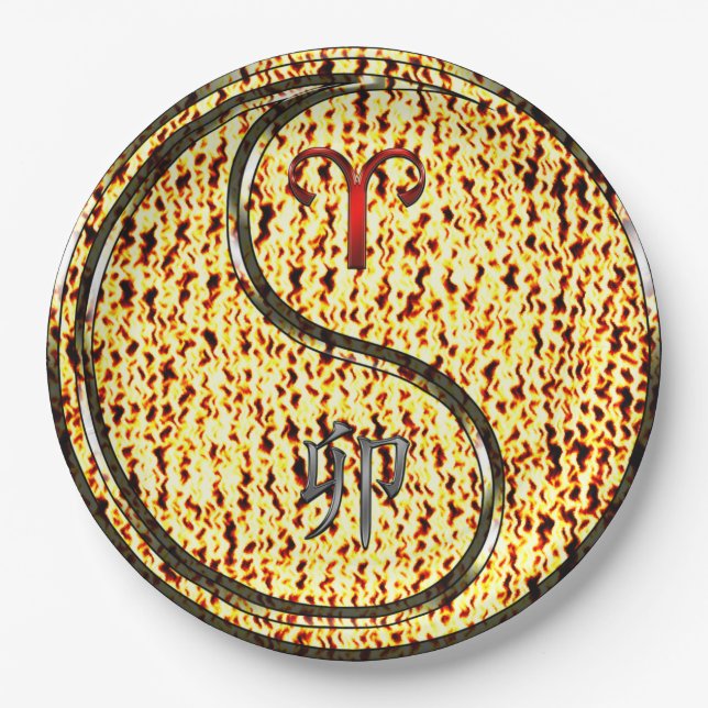 Widder & Feuerkaninchen Pappteller (Vorderseite)
