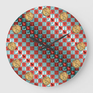 Widder & Feuerschlange Große Wanduhr