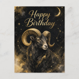 Widder Happy Birthday Sternzeichen Design Postkarte