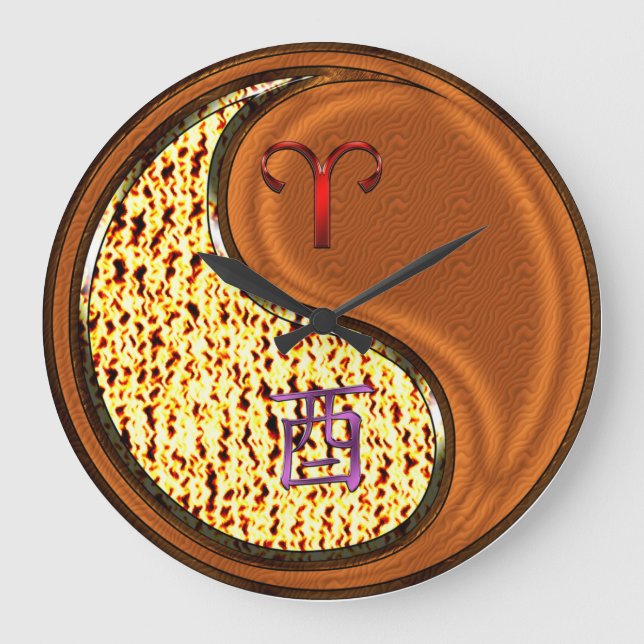 Widder & Holz Hahn Große Wanduhr (Vorderseite)