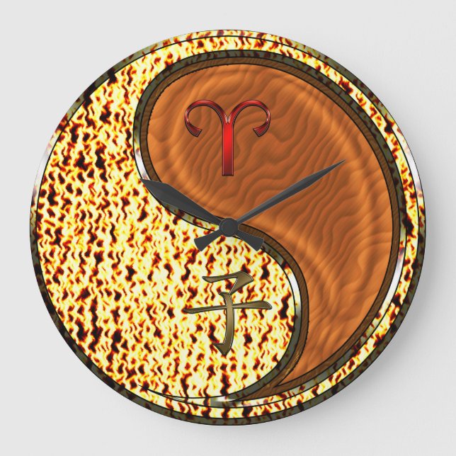 Widder & Holzratte Große Wanduhr (Vorderseite)