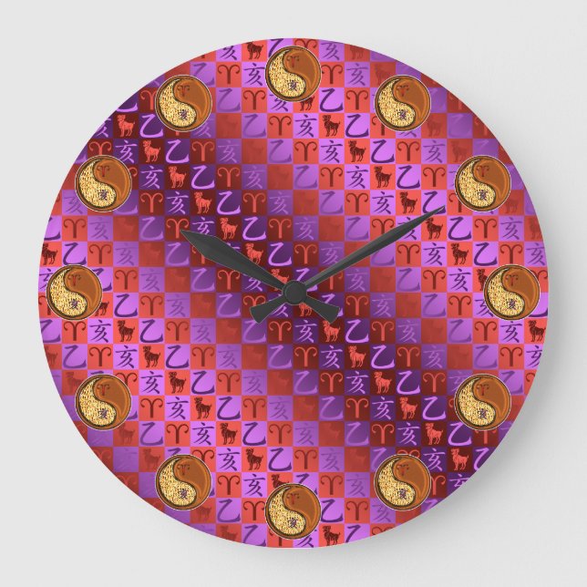 Widder & Holzschwein  Große Wanduhr (Vorderseite)