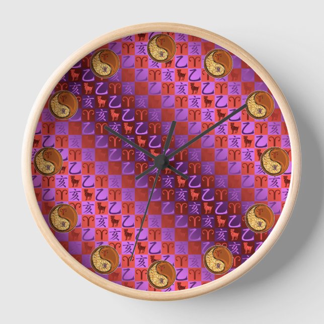 Widder & Holzschwein  Uhr (Vorderseite)