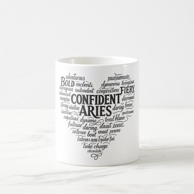 Widder Kaffeetasse | Sternzeichen Wortwolke (Mittel)