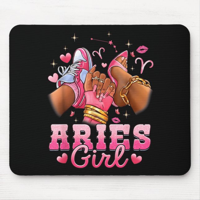Widder-Mädchen-Geburtstagskönigin Frauen Geburtsta Mousepad (Vorne)