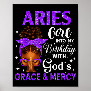 Widder Mädchen Stepping Geburtstag Schwarze Frauen Poster