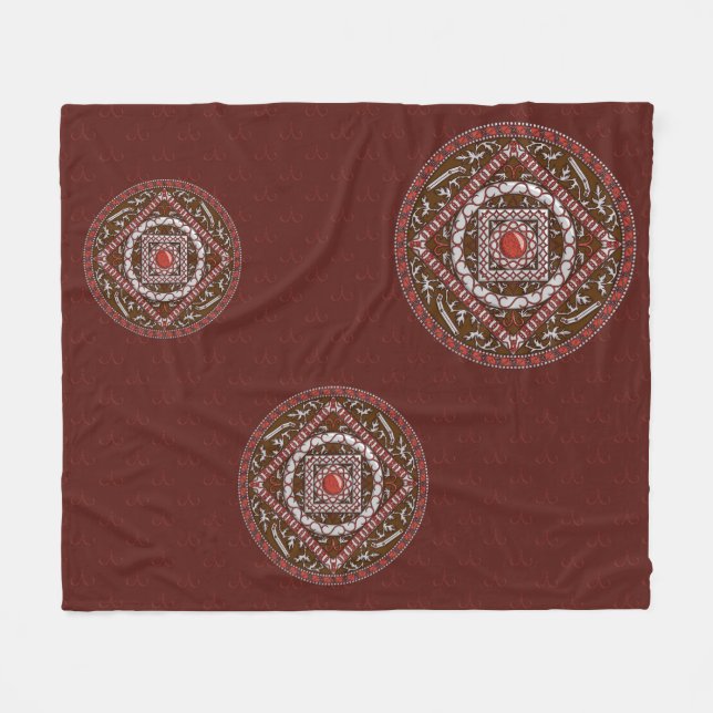 Widder-Mandala-Plüschdecke Fleecedecke (Vorderseite (Horizontal))