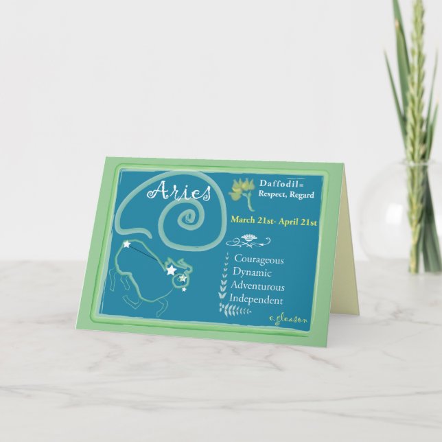 Widder-März-Gruß-Karte Karte (Vorderseite)