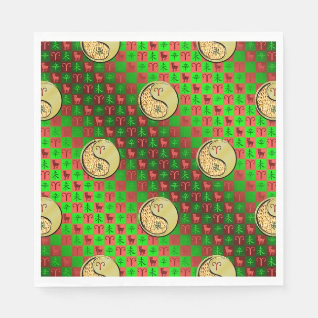 Widder & Metall Ziege Serviette (Vorderseite)