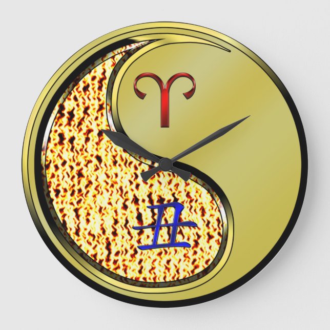 Widder & Metallener Ochse Große Wanduhr (Vorderseite)